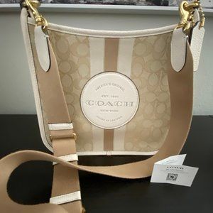 Coach Dempsey Cross Body  Signature Jacquard Stripe And Large Coach Patch Logo